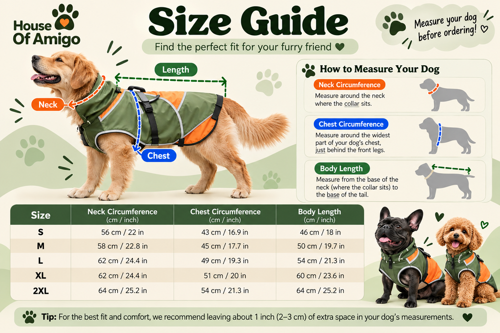 AmigoShield™ Reflective Waterproof Dog Jacket