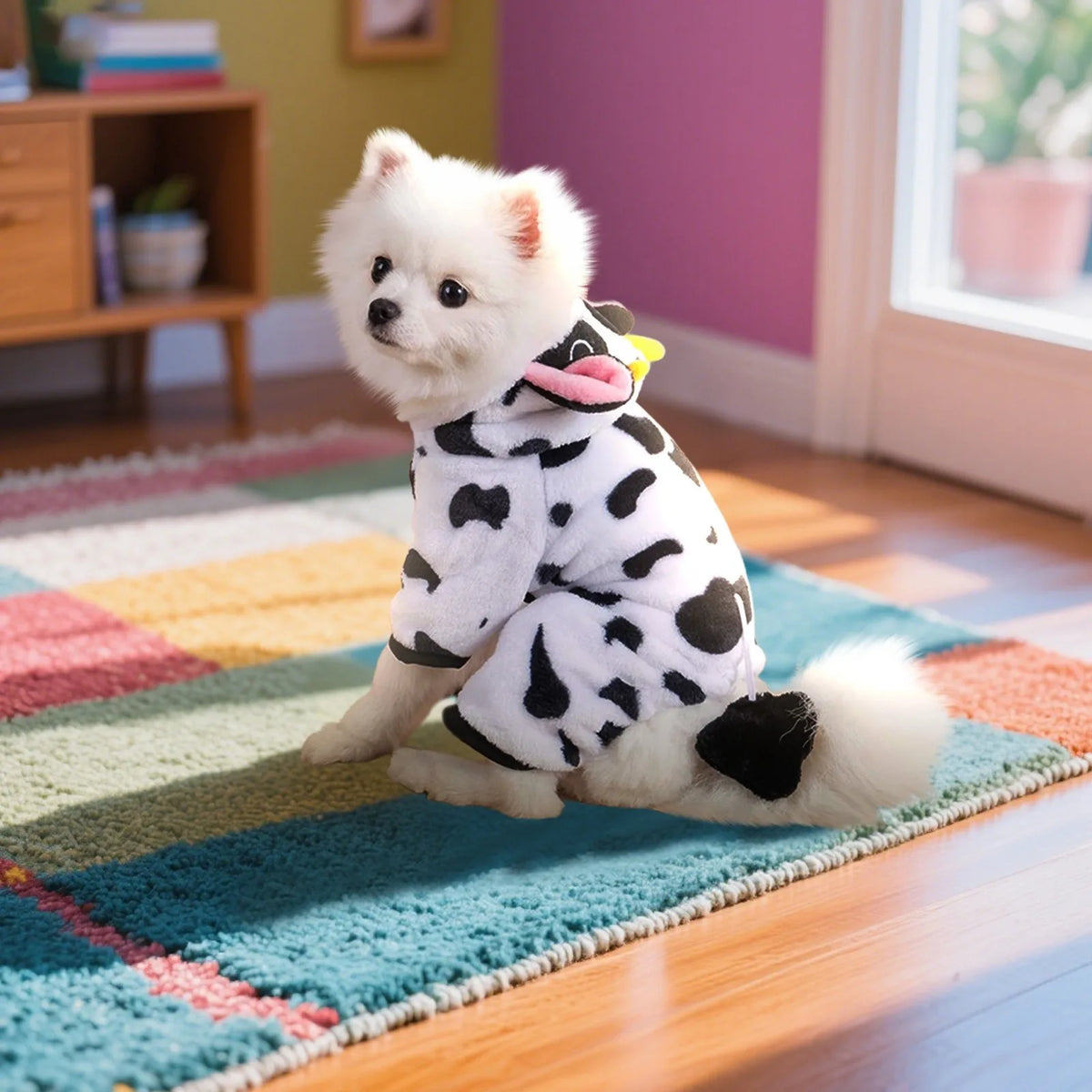 MooPaws™ Cozy Cow Dog Costume – Plush Hooded Outfit