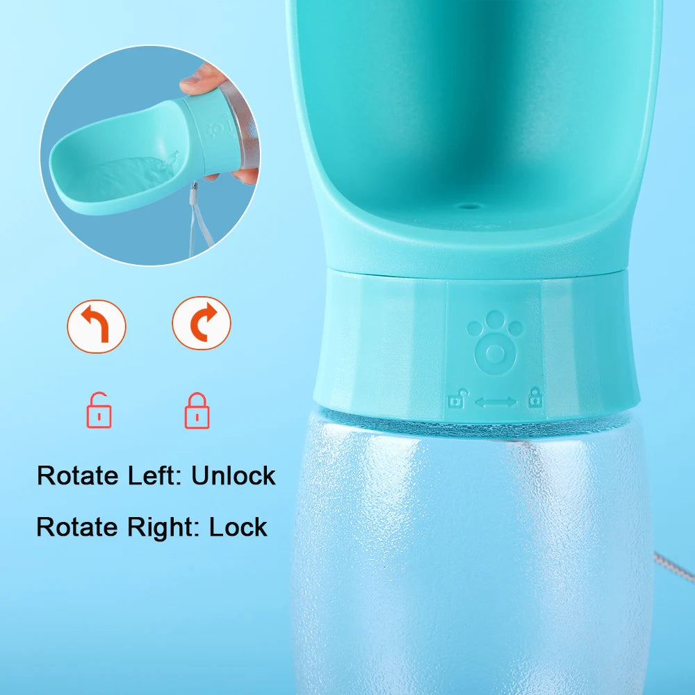 AquaPaws™ Portable Pet Water Bottle – Leakproof Travel Dispenser