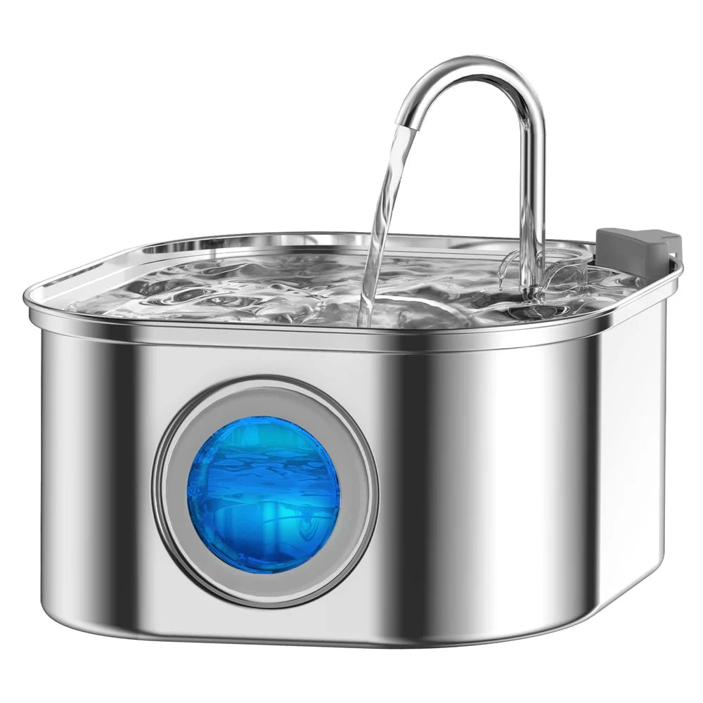 AquaPurr™ 3.2L Smart Sensor Pet Water Fountain – Stainless Steel