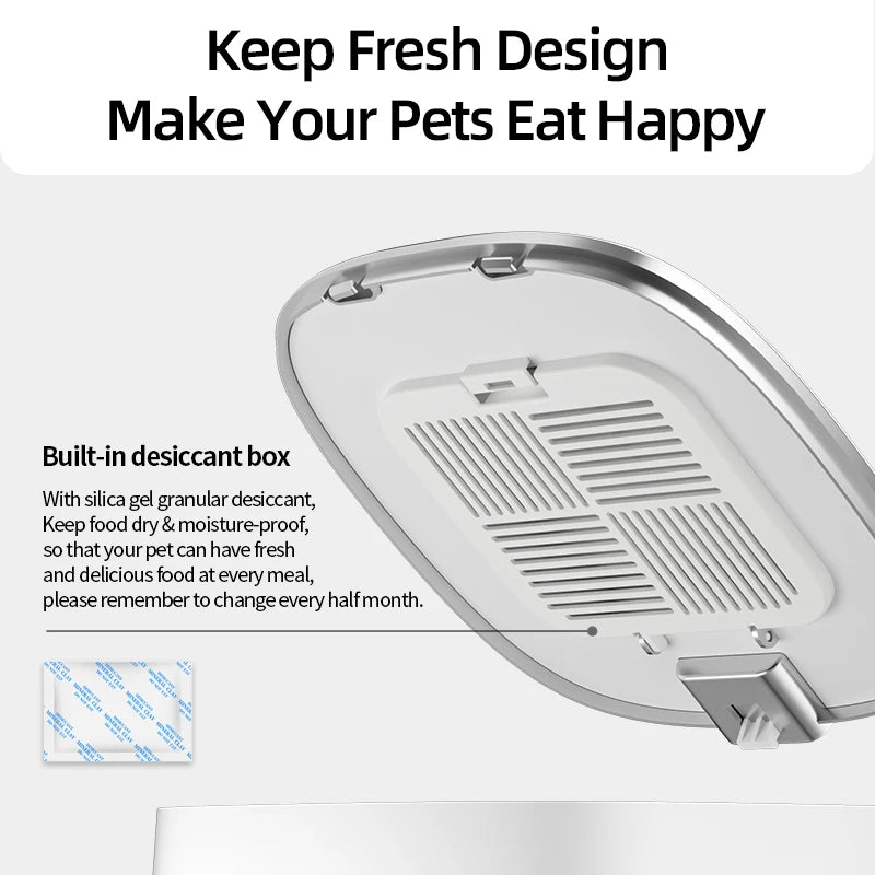 ROJECO Smart WiFi Automatic Pet Feeder – Dual Bowl Food Dispenser