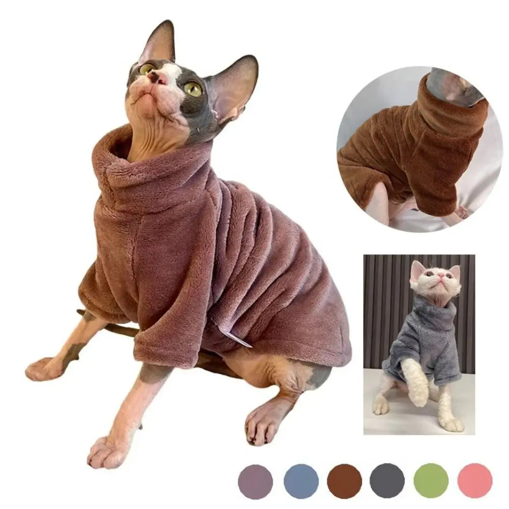 FluffyPaws™ Fleece Turtleneck Sweater – Warm Cat Pullover