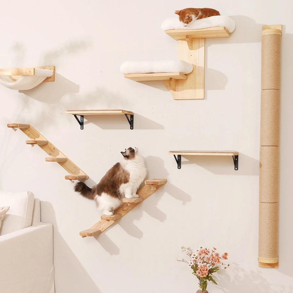 PurrClimb™ Wall-Mounted Cat Hammock & Climbing Shelf