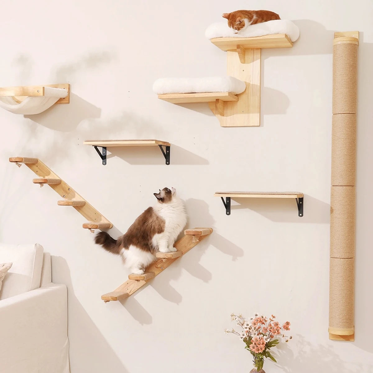 PurrClimb™ Wall-Mounted Cat Hammock & Climbing Shelf