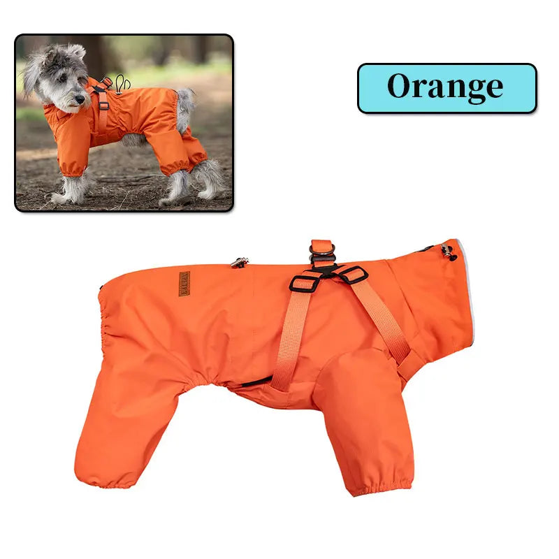 StormShield™ Waterproof Dog Jacket with Built-In Harness