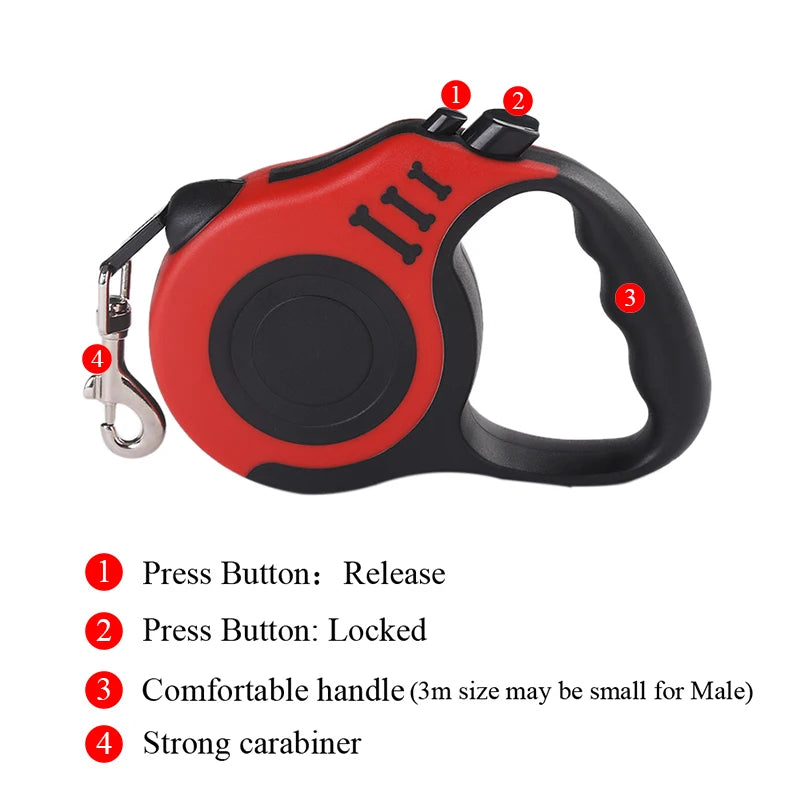 TrailPaw™ Retractable Pet Leash – 3M & 5M Walking Lead