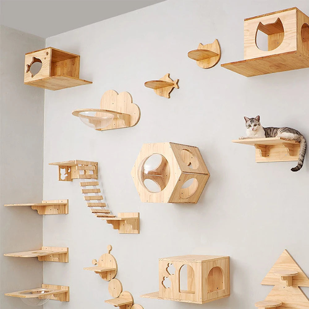 PurrPerch™ Wall-Mounted Cat Shelf & Floating Bed