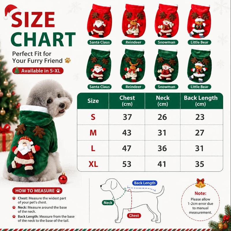 Festive Christmas Flannel Hoodie for Dogs & Cats