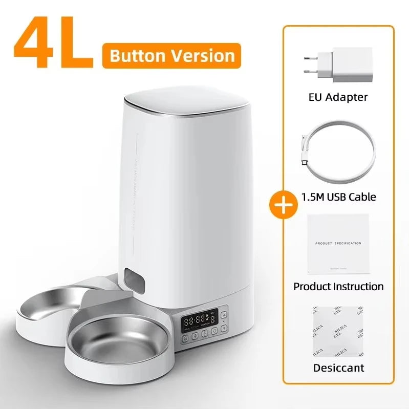 ROJECO Smart WiFi Automatic Pet Feeder – Dual Bowl Food Dispenser