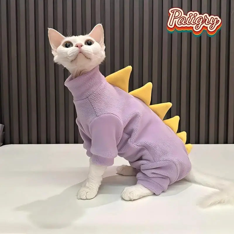 PurrWarm™ High-Neck Polar Fleece Cat Onesie