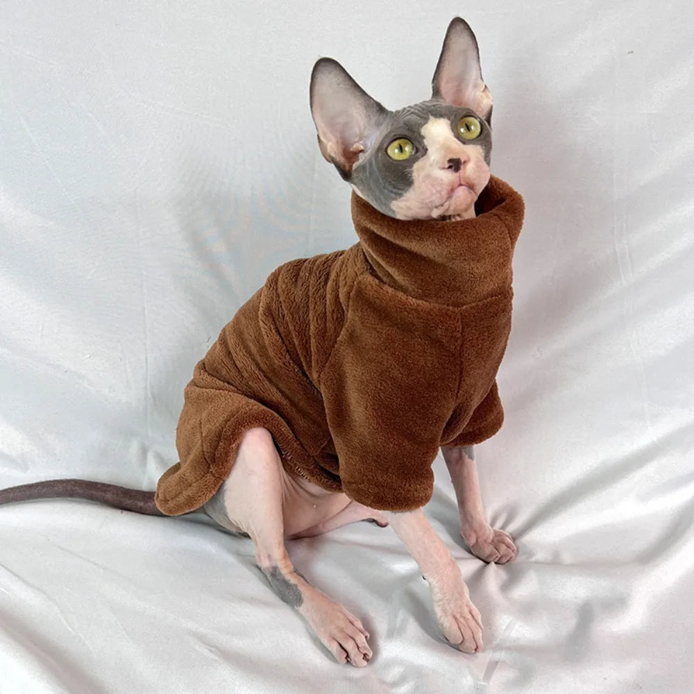 FluffyPaws™ Fleece Turtleneck Sweater – Warm Cat Pullover