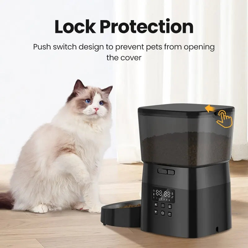 ROJECO Smart Automatic Pet Feeder – Dry Food Dispenser for Cats & Dogs