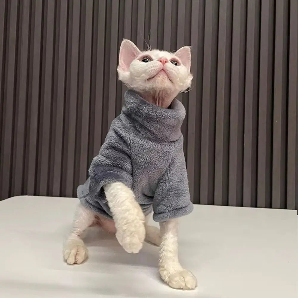 FluffyPaws™ Fleece Turtleneck Sweater – Warm Cat Pullover