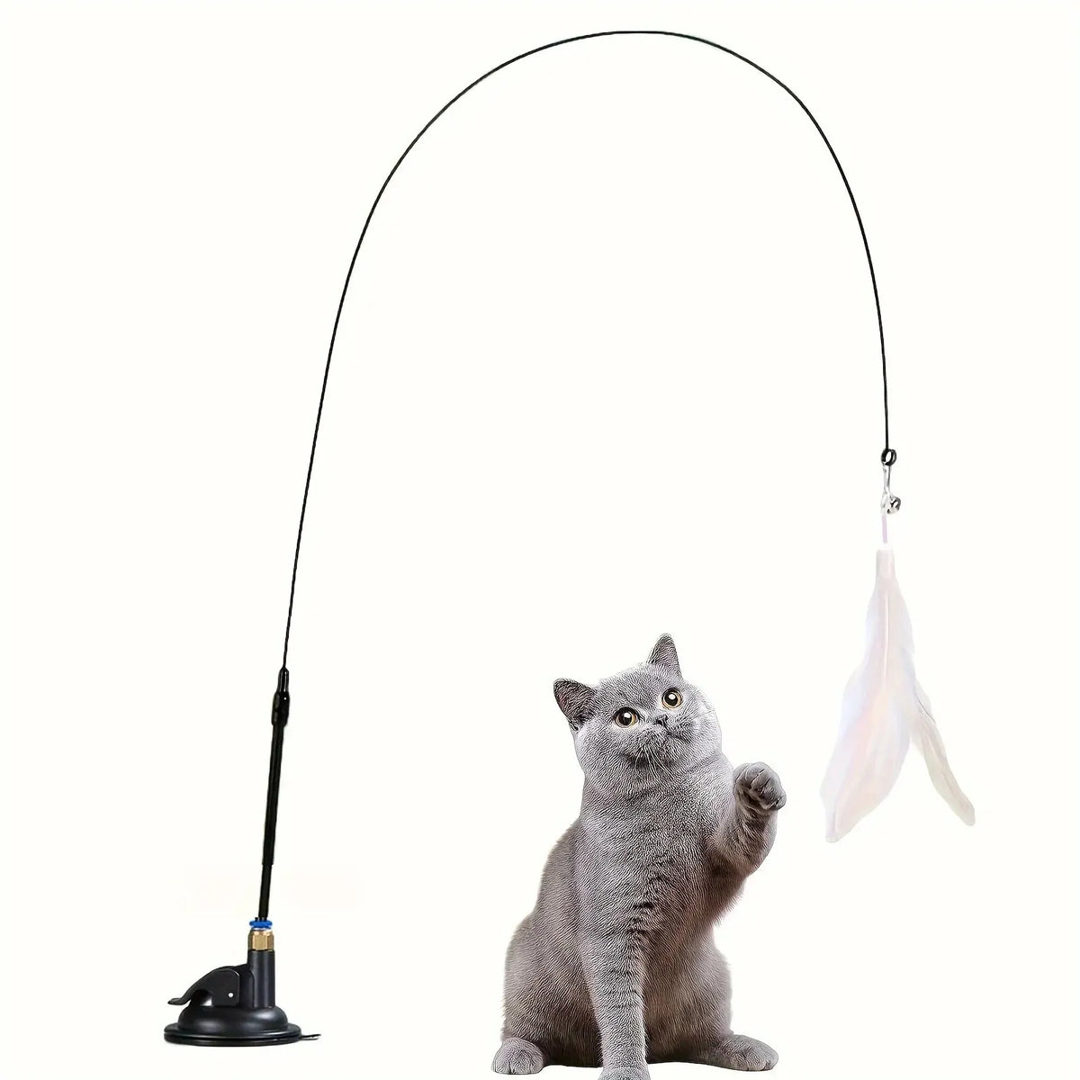 PurrPlay™ Interactive Feather Wand – Suction Cup Cat Teaser