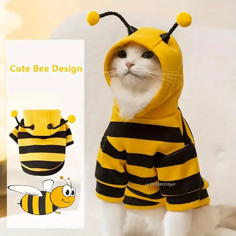 HoneyPaws™ Bee Costume Hoodie – Cozy Outfit for Dogs & Cats