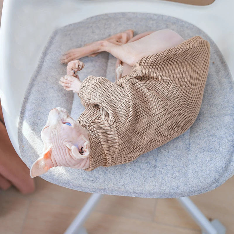 SphynxSoft™ Warm Stretch Cotton Cat Sweater