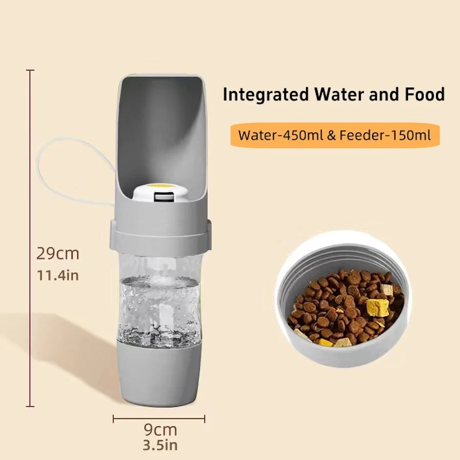 TravelPaws™ 2-in-1 Pet Water Bottle & Food Container