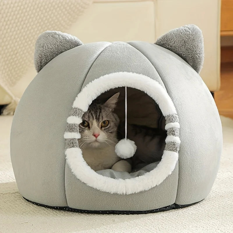 DreamCave™ Cozy Cat Cave Bed – Soft Deep-Sleep Nest