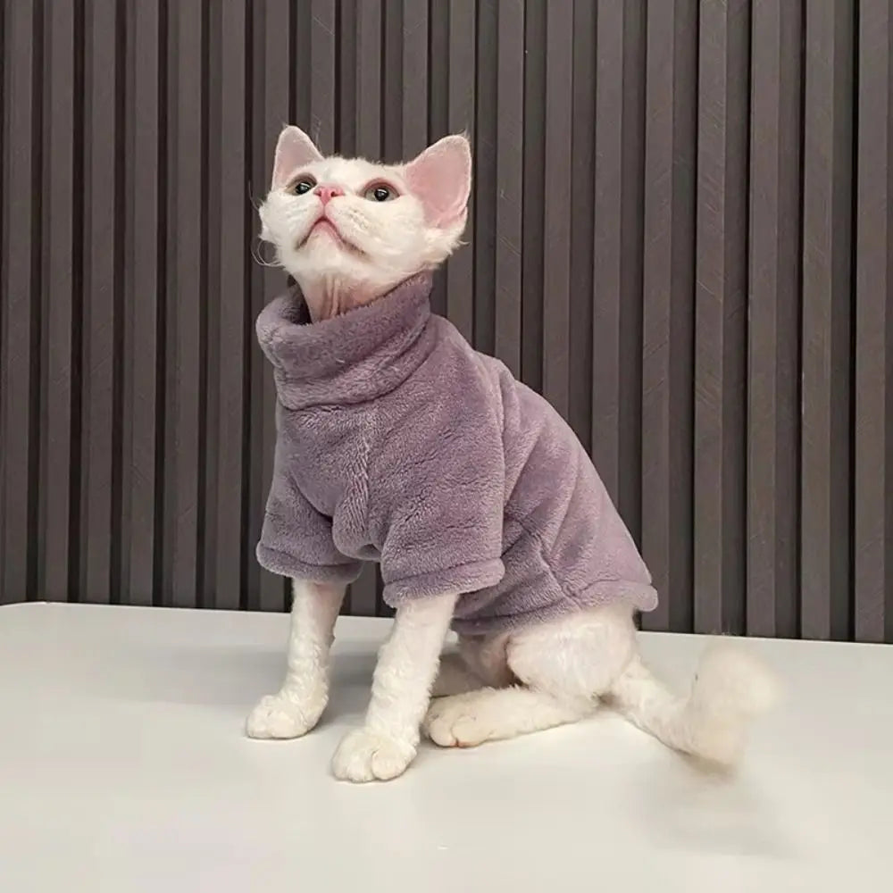 FluffyPaws™ Fleece Turtleneck Sweater – Warm Cat Pullover