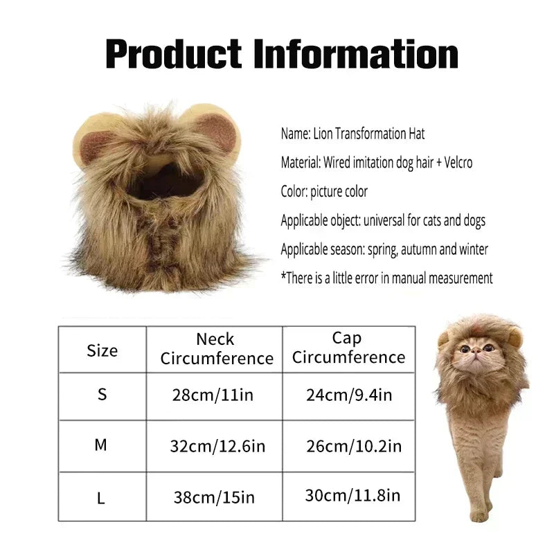 LionPurr™ Cat Lion Mane Costume – Fluffy Cosplay Wig