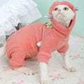 SphynxCozy™ Fleece Hooded Cat Sweater – Warm 4-Leg Jumpsuit