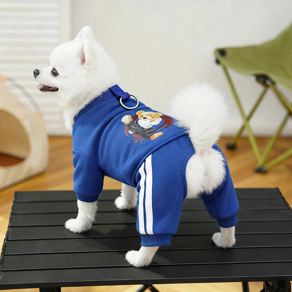 Cozy Fleece Hooded Jumpsuit for Dogs & Cats