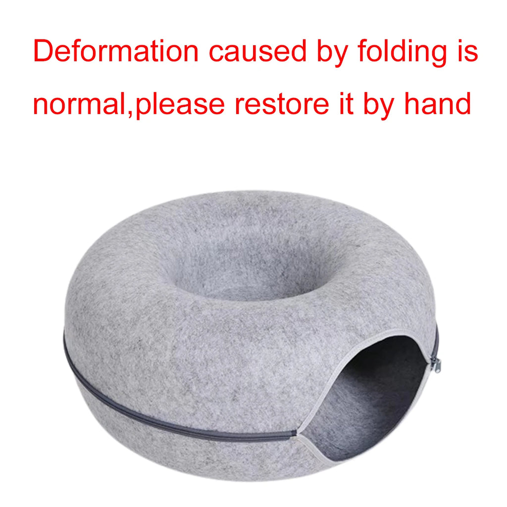 PurrTunnel™ Interactive Donut Cat Bed & Play Tunnel