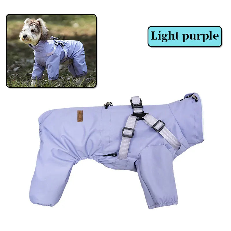 StormShield™ Waterproof Dog Jacket with Built-In Harness