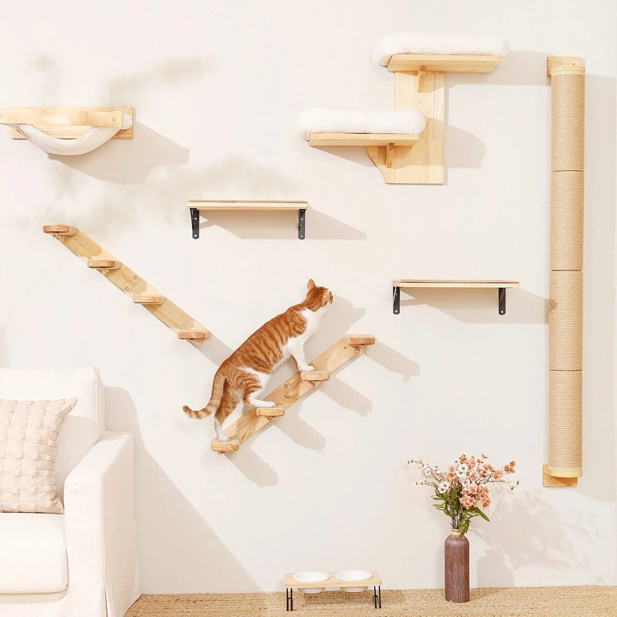 PurrClimb™ Wall-Mounted Cat Hammock & Climbing Shelf
