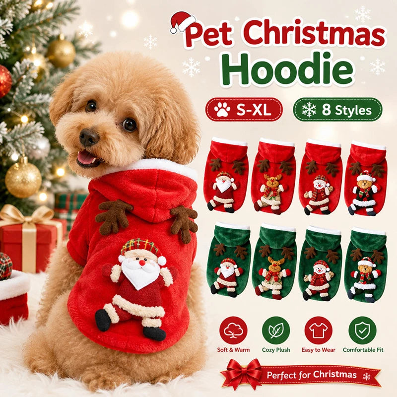 Festive Christmas Flannel Hoodie for Dogs & Cats