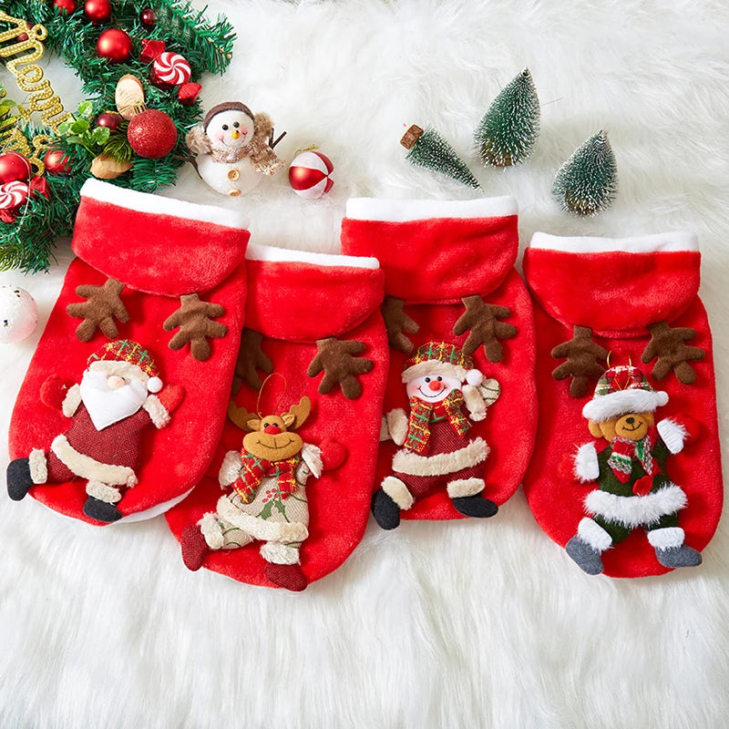 Festive Christmas Flannel Hoodie for Dogs & Cats