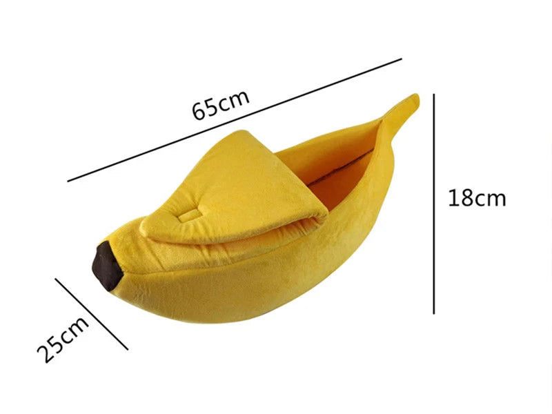 BananaNest™ Cozy Banana Pet Bed – Warm Hideaway for Cats & Dogs