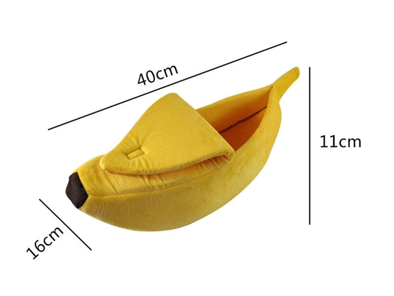 BananaNest™ Cozy Banana Pet Bed – Warm Hideaway for Cats & Dogs