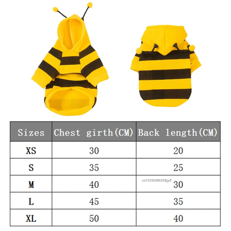 HoneyPaws™ Bee Costume Hoodie – Cozy Outfit for Dogs & Cats