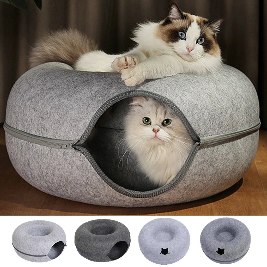 PurrTunnel™ Interactive Donut Cat Bed & Play Tunnel