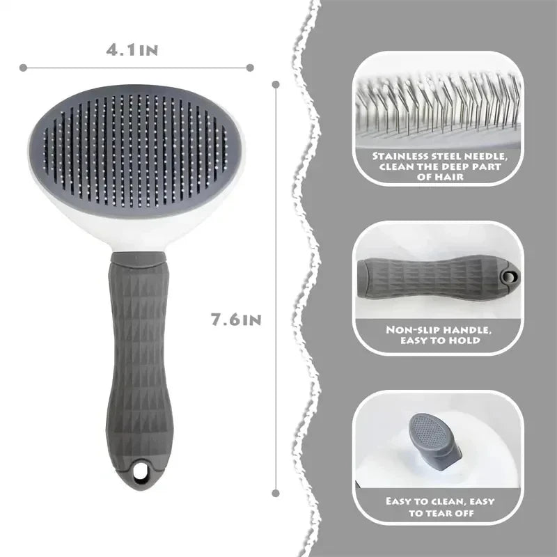 FurEase™ Self-Cleaning Pet Grooming Brush