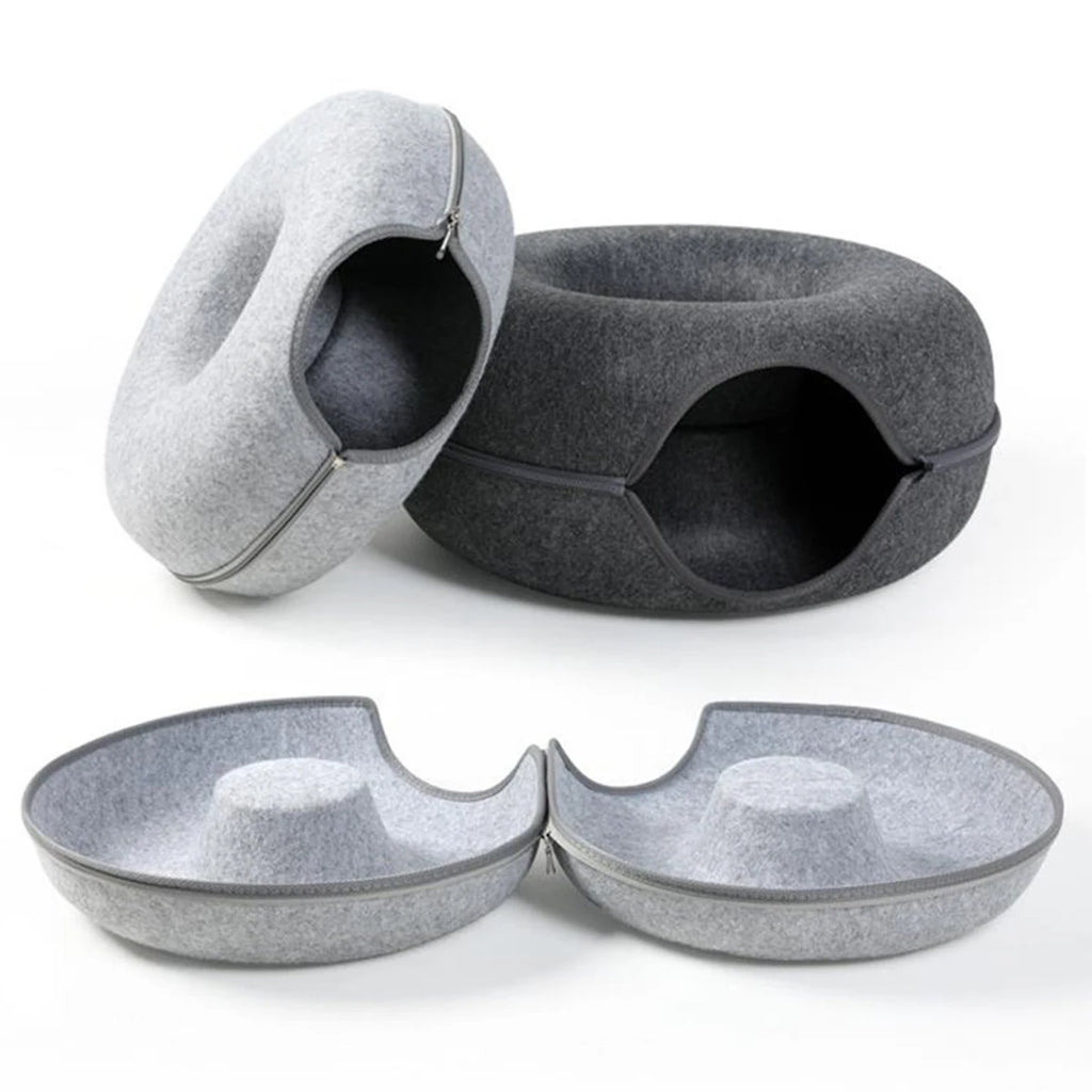 PurrTunnel™ Interactive Donut Cat Bed & Play Tunnel