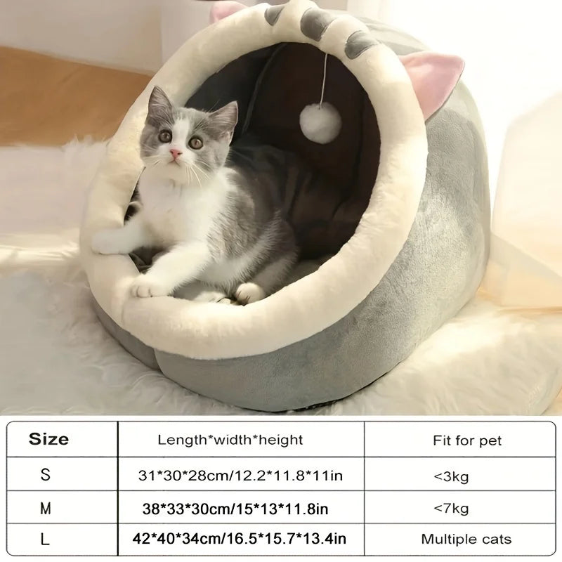 PurrNest™ Cozy Cat House Bed – Soft & Warm Cave