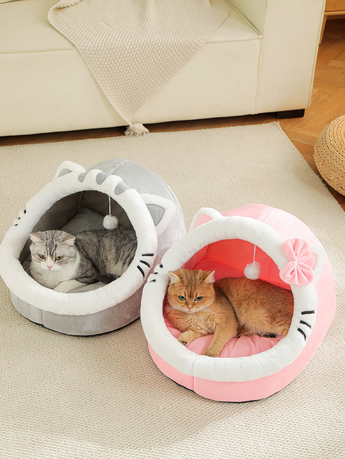 PurrNest™ Cozy Cat House Bed – Soft & Warm Cave