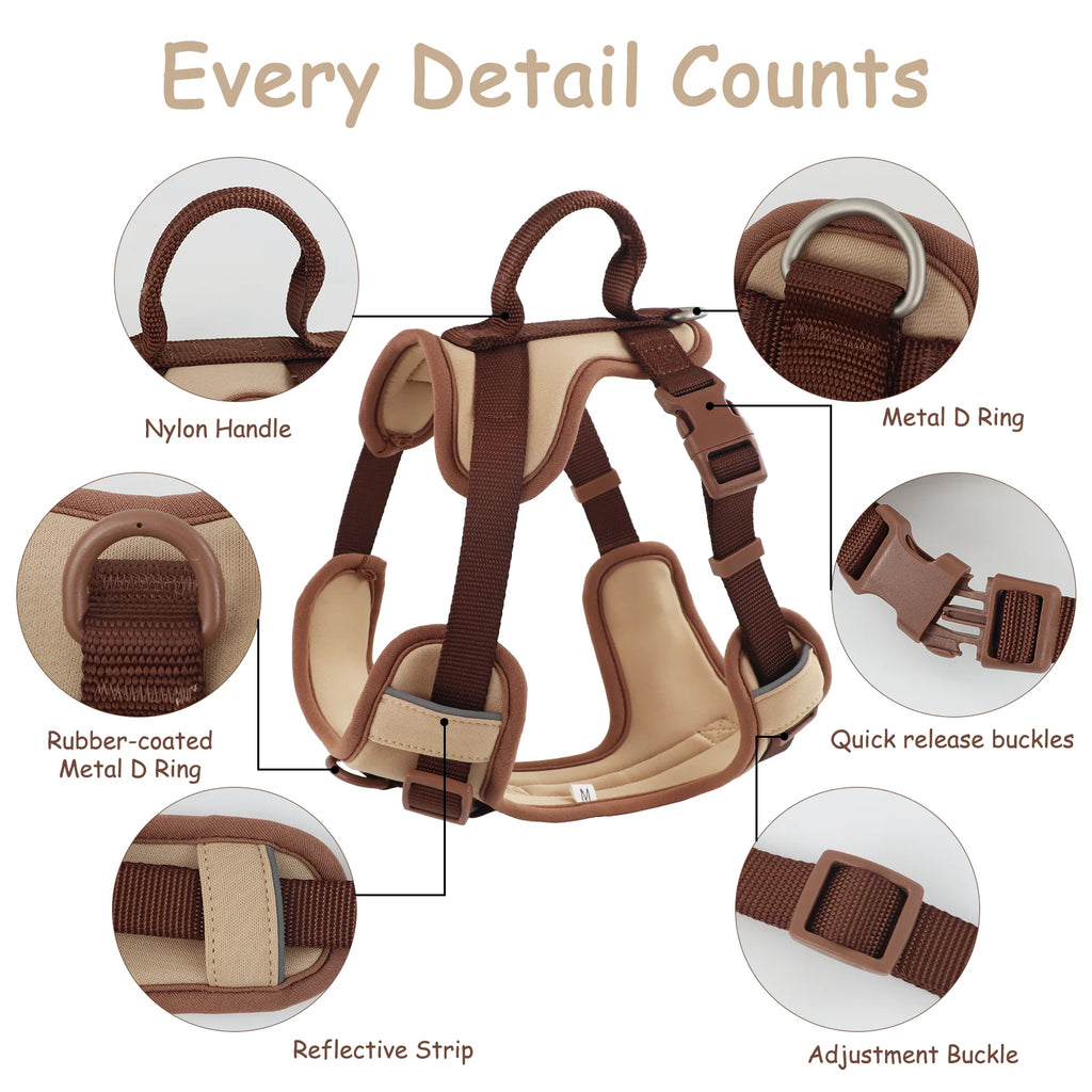 CocoaPaw™ Luxury No-Pull Adjustable Dog Harness