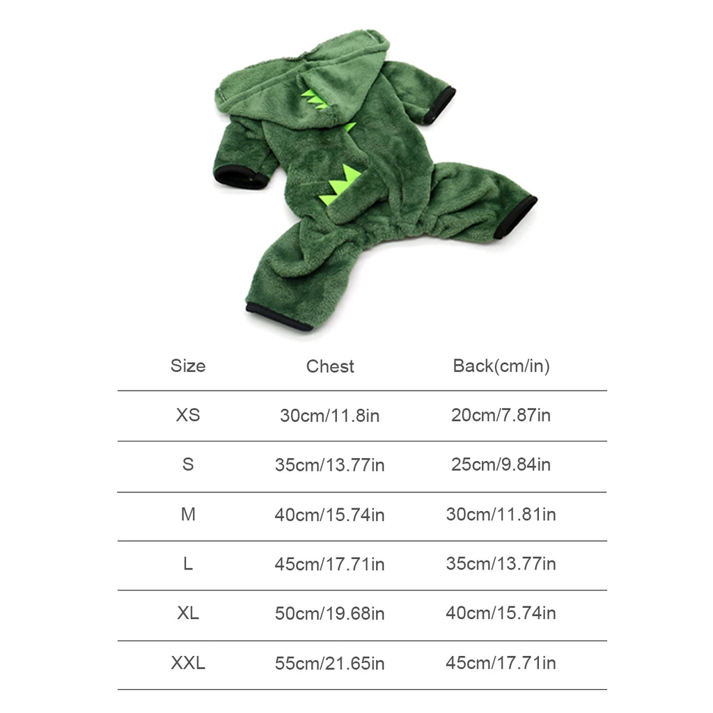 Cozy Dinosaur Fleece Hoodie for Dogs & Cats 🦖