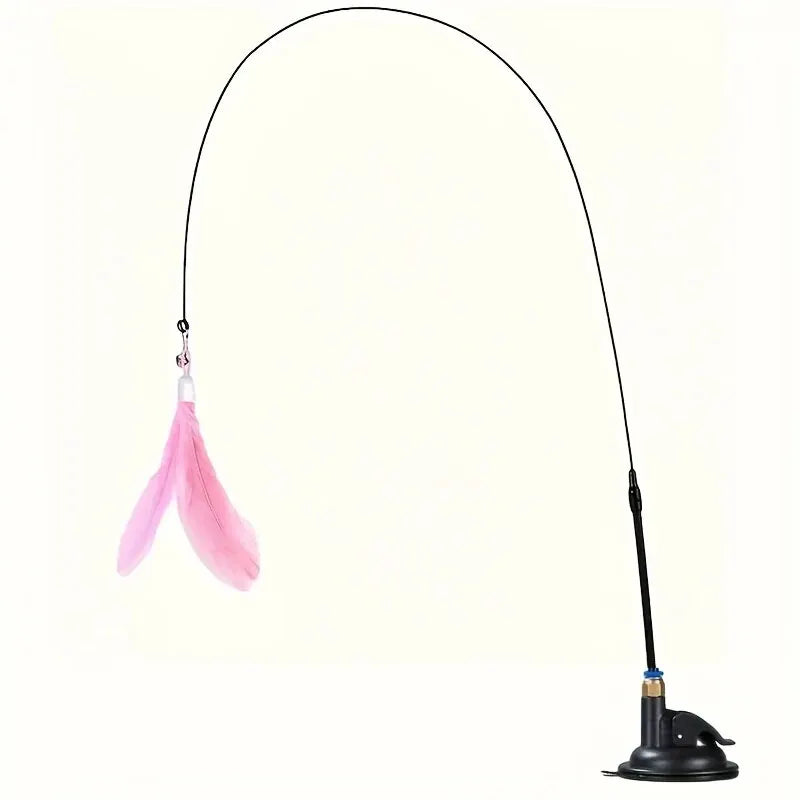 PurrPlay™ Interactive Feather Wand – Suction Cup Cat Teaser