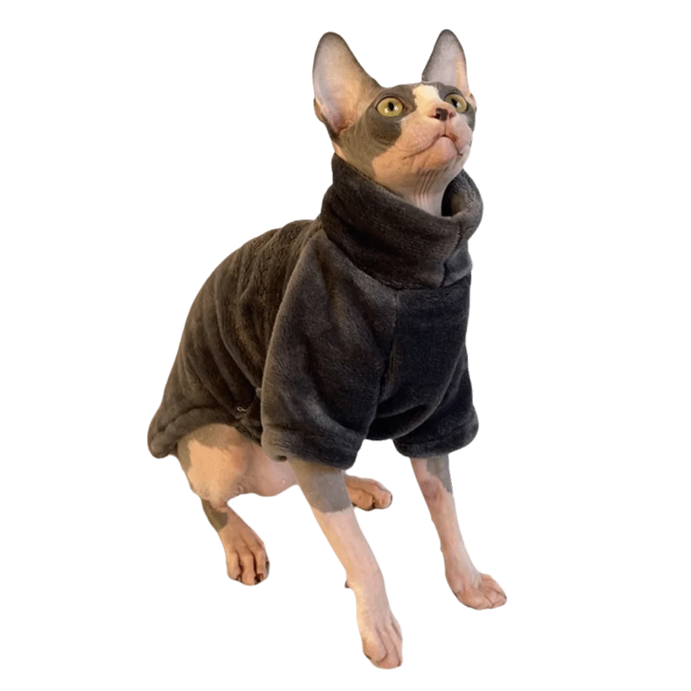 FluffyPaws™ Fleece Turtleneck Sweater – Warm Cat Pullover