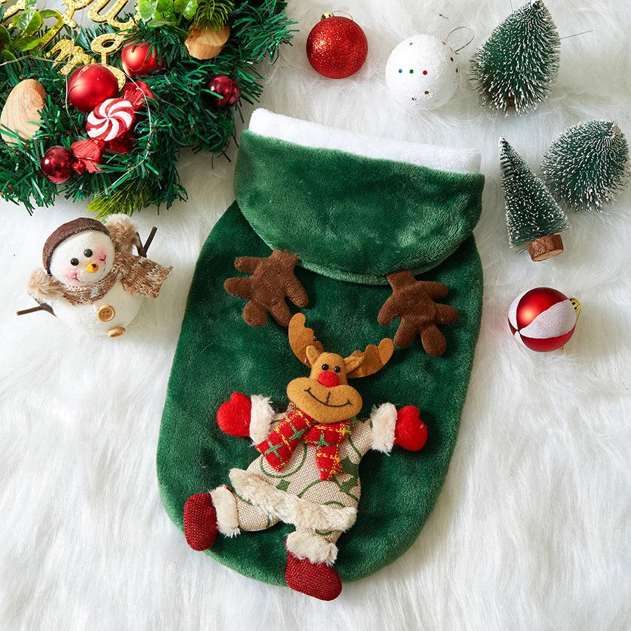 Festive Christmas Flannel Hoodie for Dogs & Cats