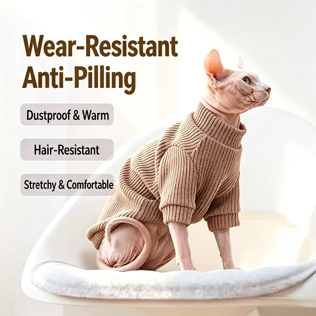 SphynxSoft™ Warm Stretch Cotton Cat Sweater
