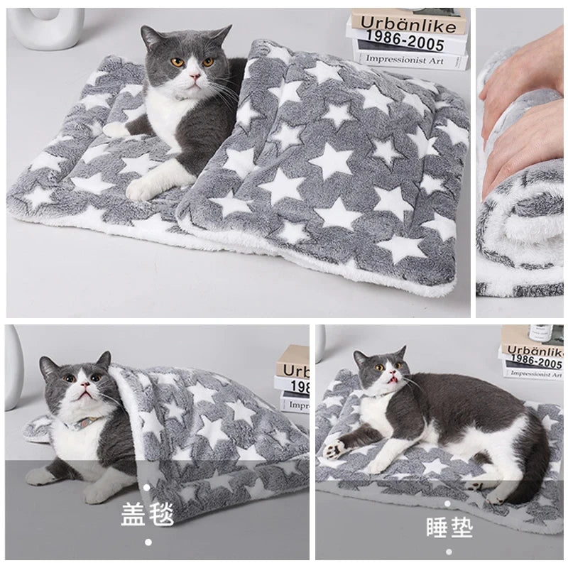 CozyFlannel™ Soft Pet Sleeping Mat – Warm Winter Cushion