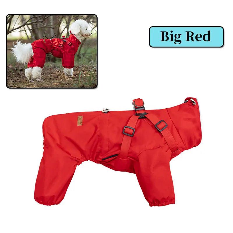 StormShield™ Waterproof Dog Jacket with Built-In Harness