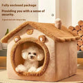 TeddyHaven™ Cozy House Pet Bed – Removable & Washable