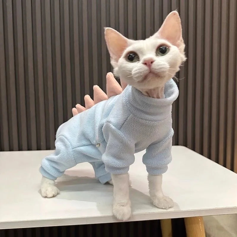 PurrWarm™ High-Neck Polar Fleece Cat Onesie