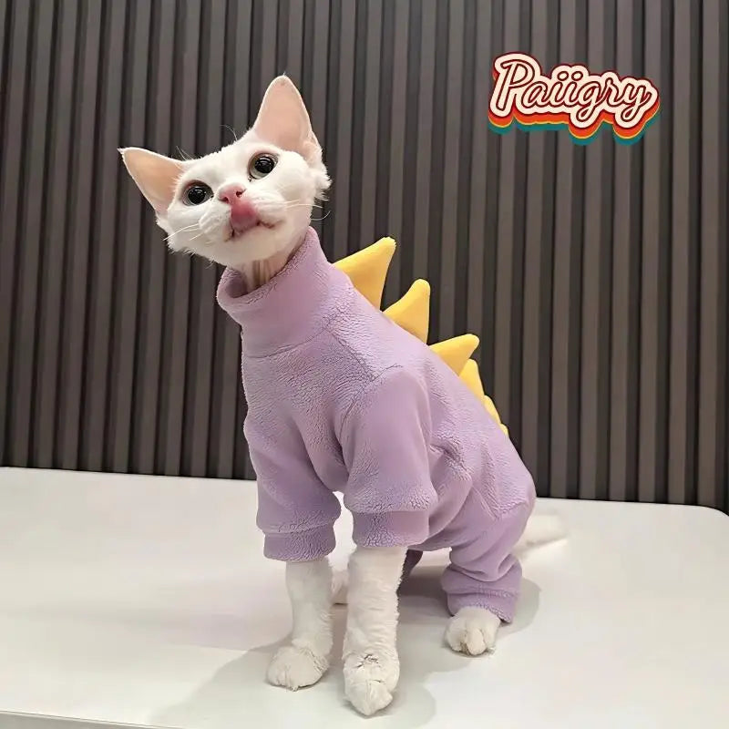 PurrWarm™ High-Neck Polar Fleece Cat Onesie